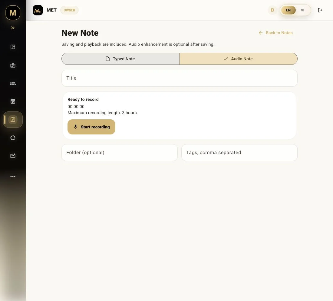 MET Business note composer